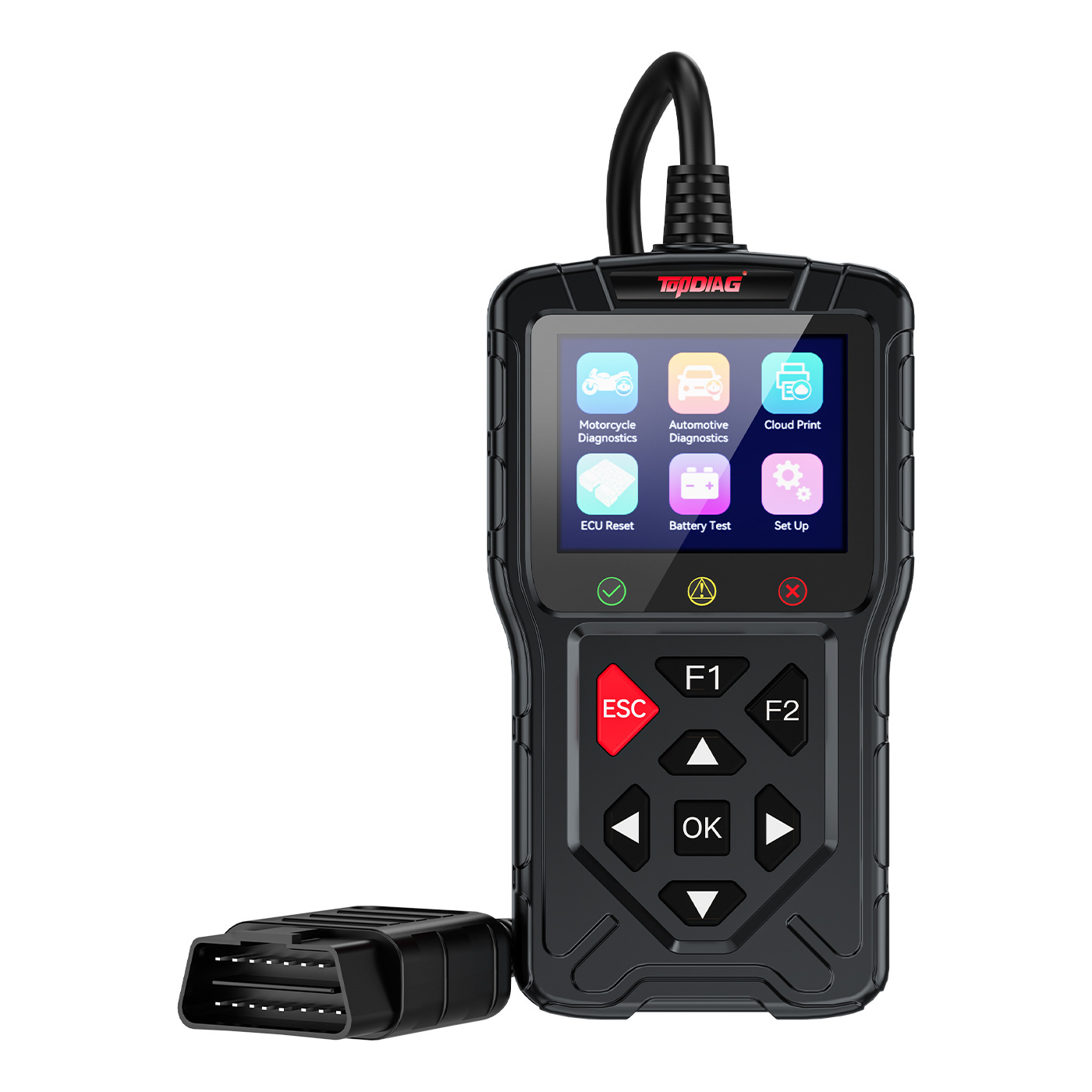 Car Diagnostic Tool - TONY 車両故障コードリーダー診断ツール。1年間の保証付き。IP67規格の保護性能。8～30Vの電圧に対応。高精度（5%）。