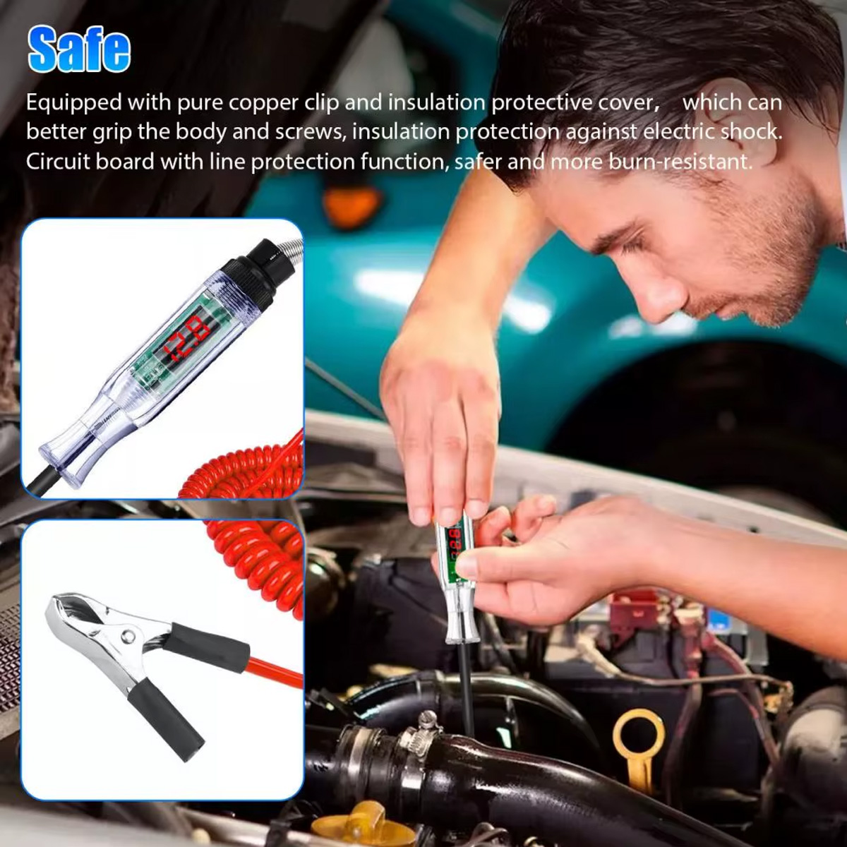 YONGRUN 1個 自動車電圧回路テスター デジタルLED - Car Diagnostic Tool のレビューと価格