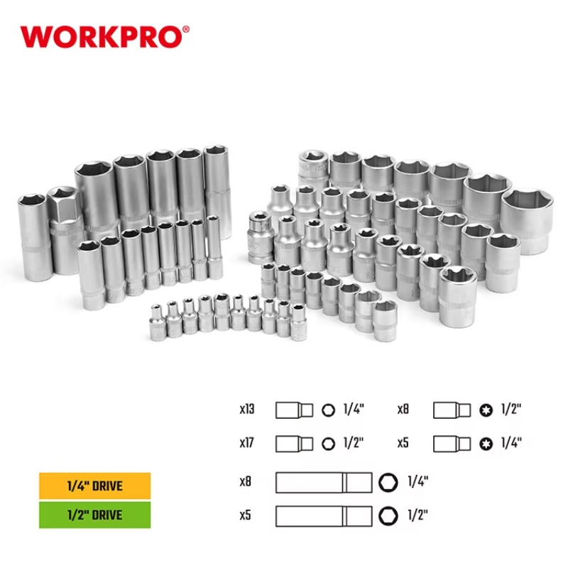 プロ仕様108点セット 1/2インチ 1/4インチ ドライブ - Socket Set のレビューと価格